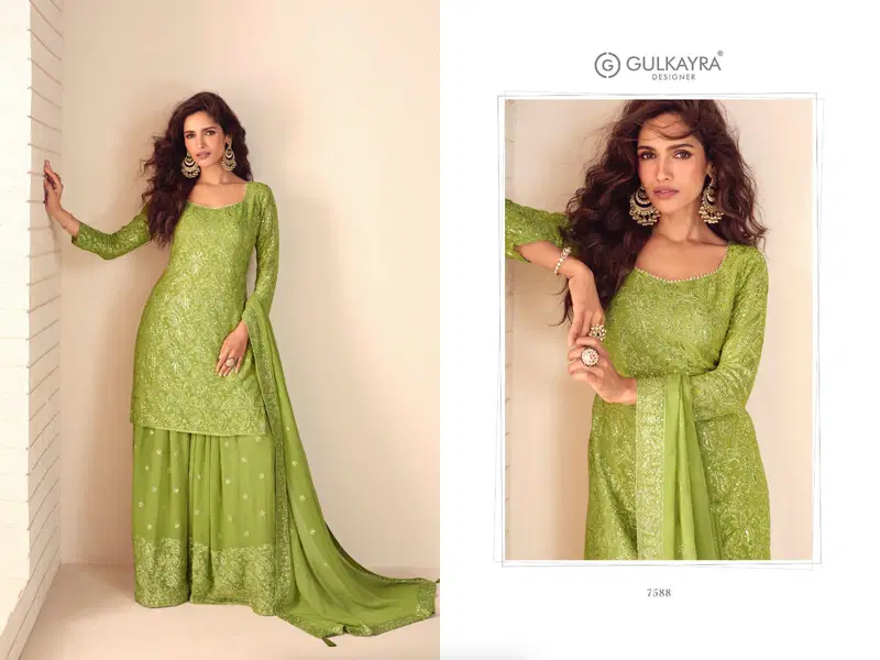 Gulkayra Ziana Real Georgette Embroidery Worked Designer Salwar Kameez Collection