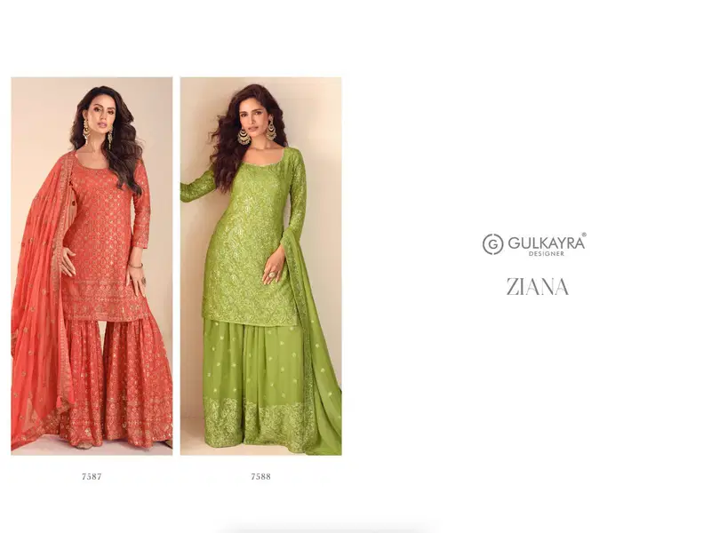 Gulkayra Ziana Real Georgette Embroidery Worked Designer Salwar Kameez Collection
