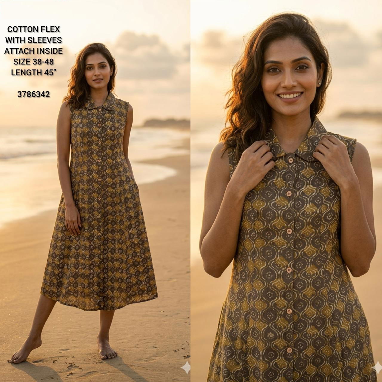Naisha K 432 Vol 2 Cotton Flex Sleeveless Kurti Casual Wear Collection
