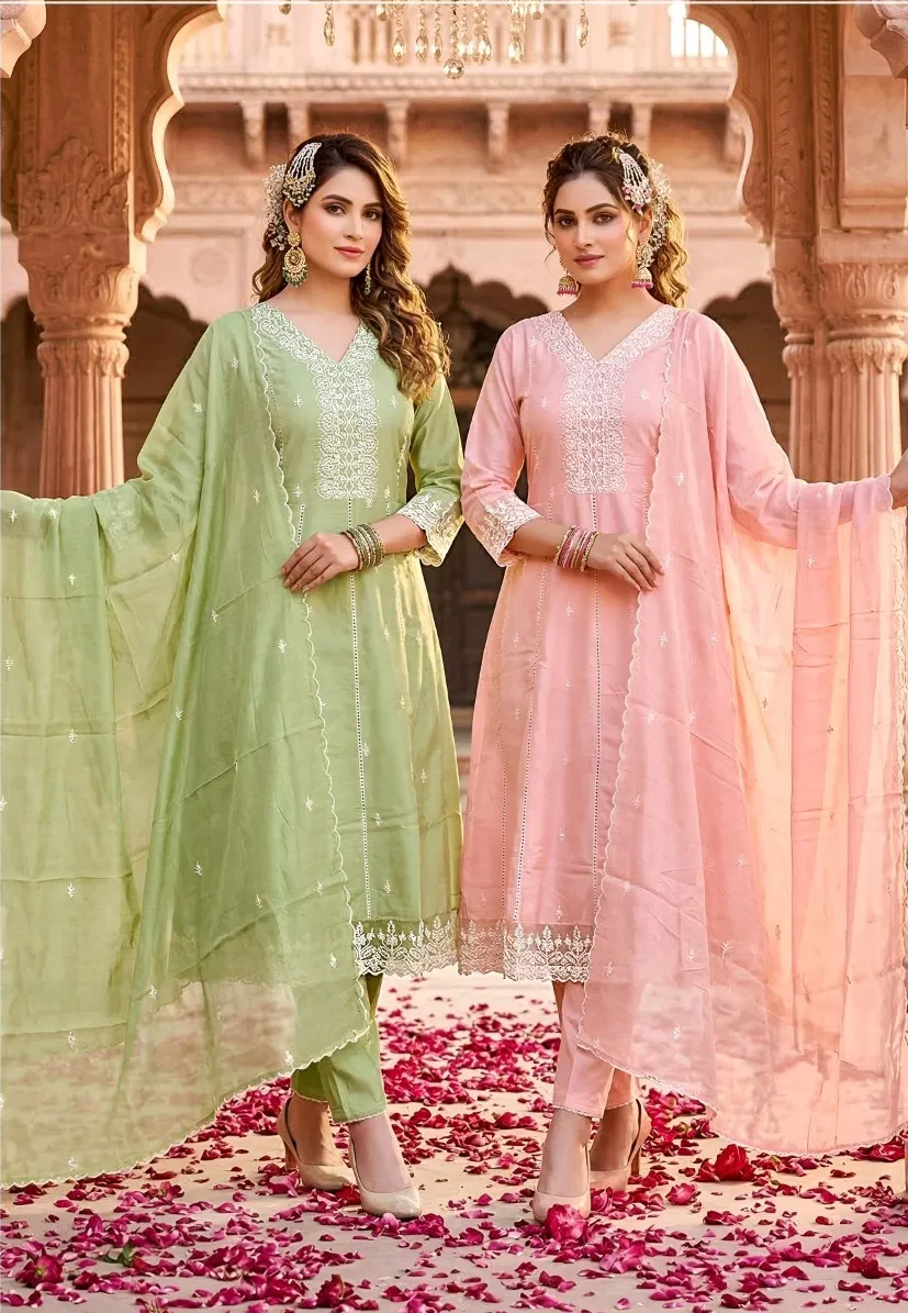 Naisha K 777 Mul Cotton With Heavy Work Anarkali Suits Collection