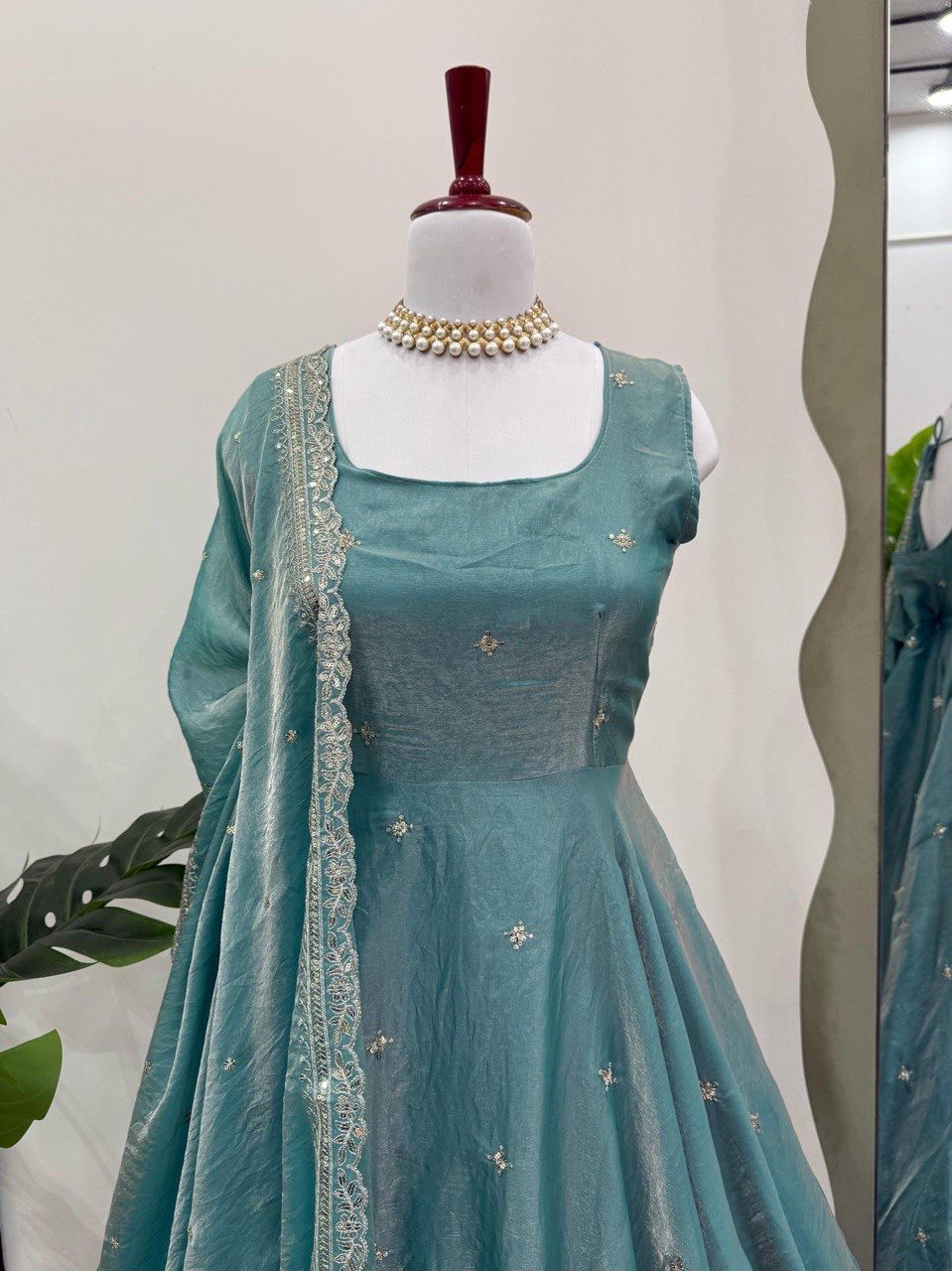 Glory 5838 Fandy Silk Gown With Pent And Dupatta