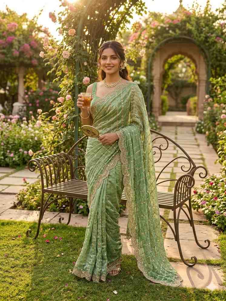 Kc 2107 Soft Space Silk Beautiful Sequence Worked Designer Saree Collection