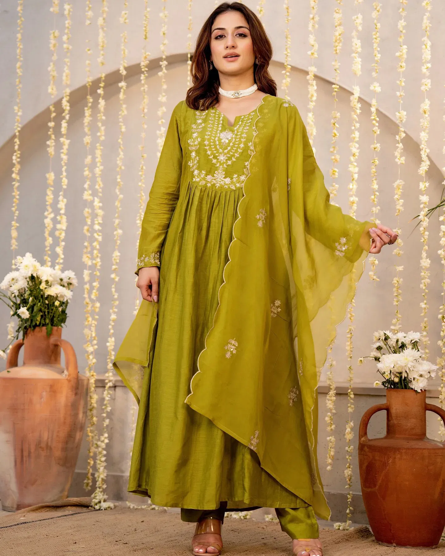 Dhruvi 425 Silk With Handworked Fancy Kurti With Bottom Dupatta