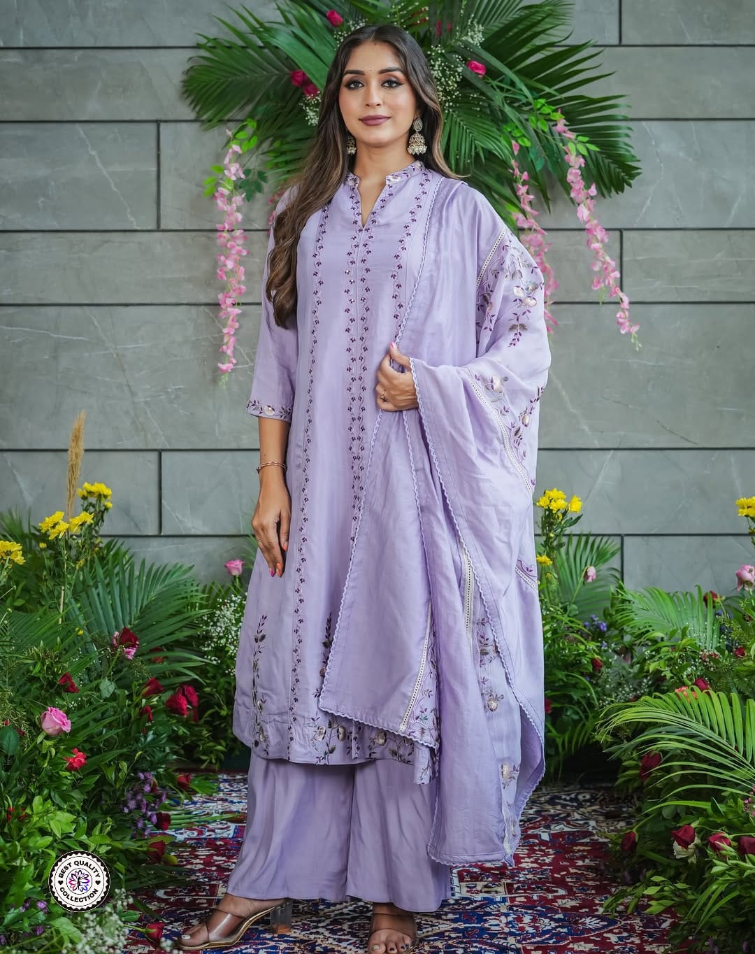 Lekha KL 6035 Muslin Cotton Embroidery Kurti Bottom With Dupatta