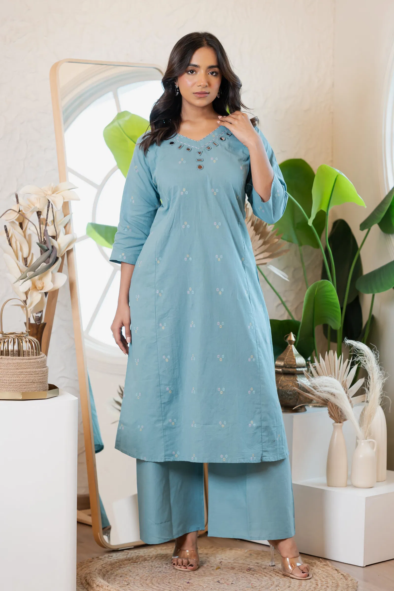 Naisha K 779 Cotton Weaving Kurti With Bottom Collection