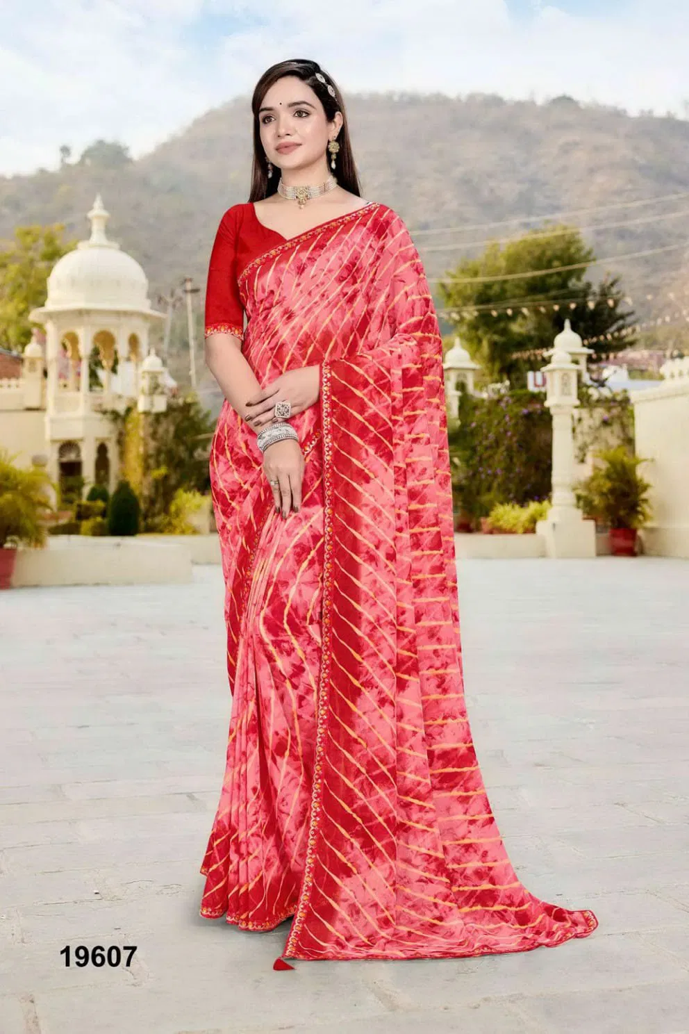 Jalnidhi Nikita Georgette With Laheriya Concept Saree Collection
