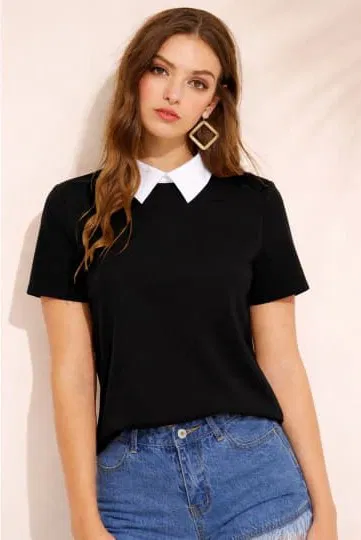Emily 9491 Korean Soft Collar Pattern Fancy Top Collection