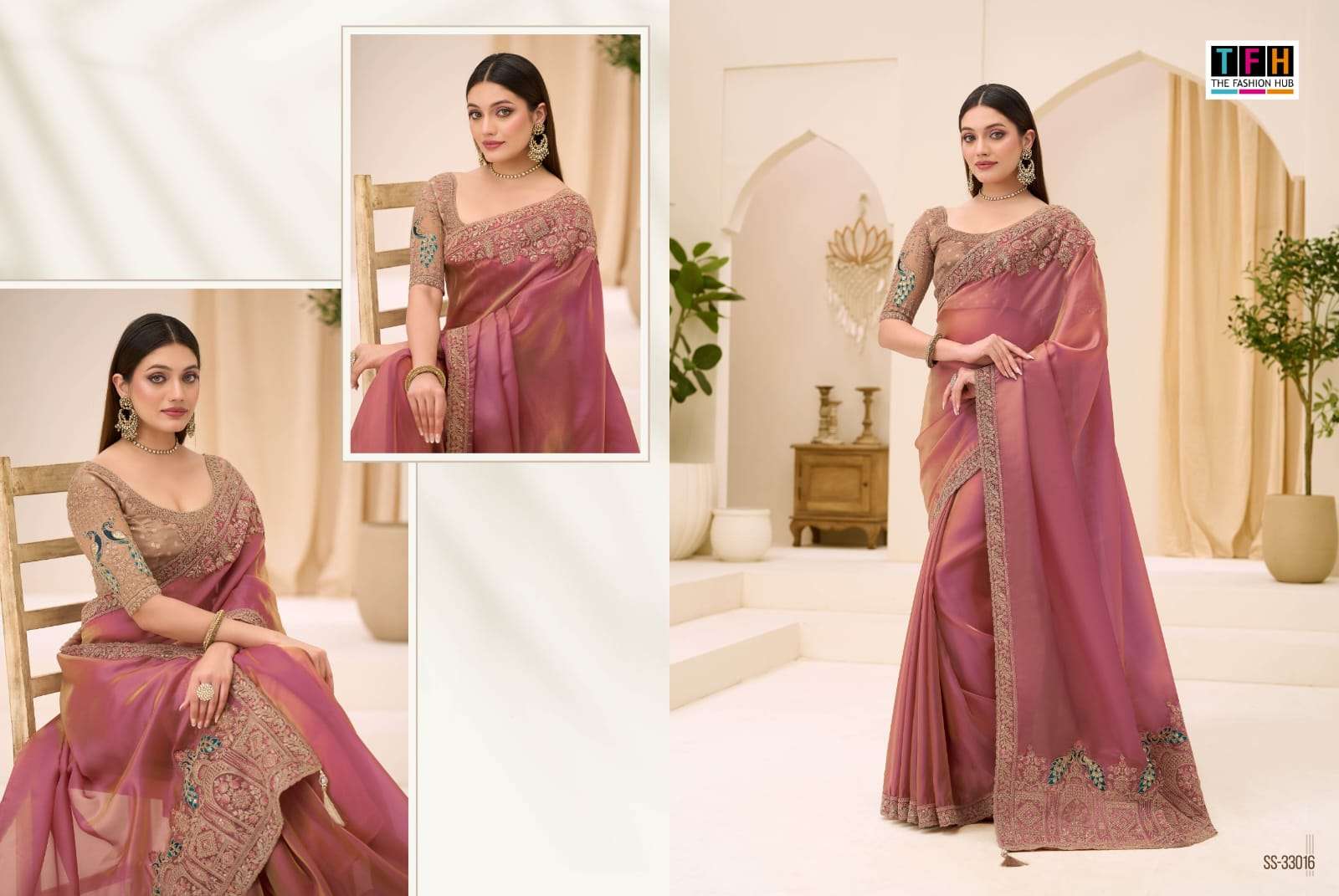 THF Silver Screen 23 Soft Satin Chiffon Party Wear Saree