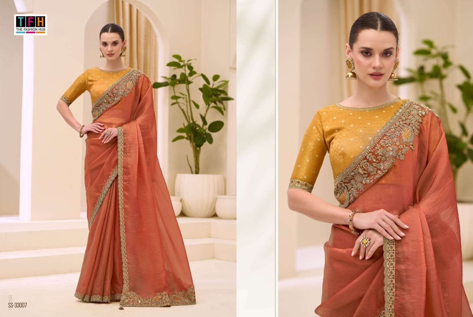 THF Silver Screen 23 Soft Satin Chiffon Party Wear Saree