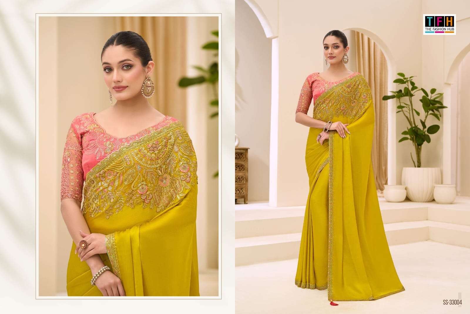THF Silver Screen 23 Soft Satin Chiffon Party Wear Saree