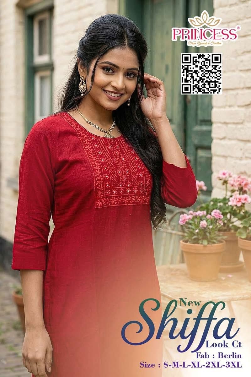 Princess Shiffa Berlin Embroidery Work Kurti Collection
