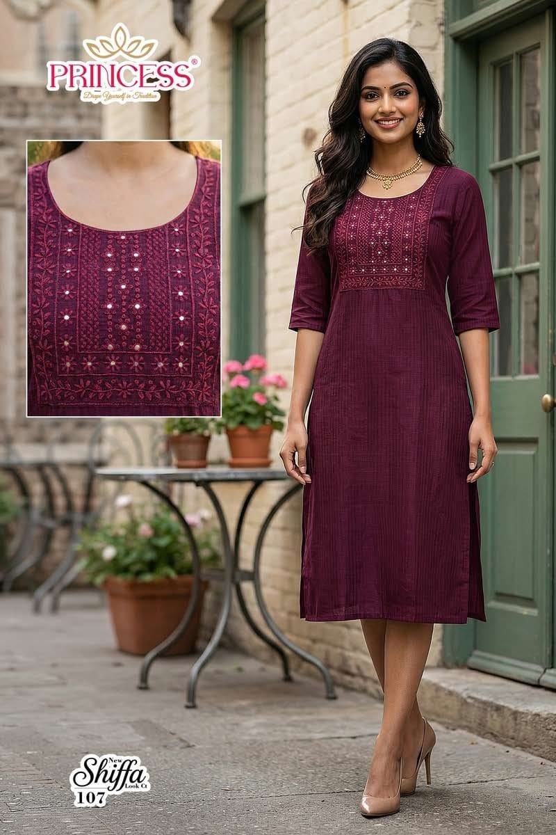 Princess Shiffa Berlin Embroidery Work Kurti Collection