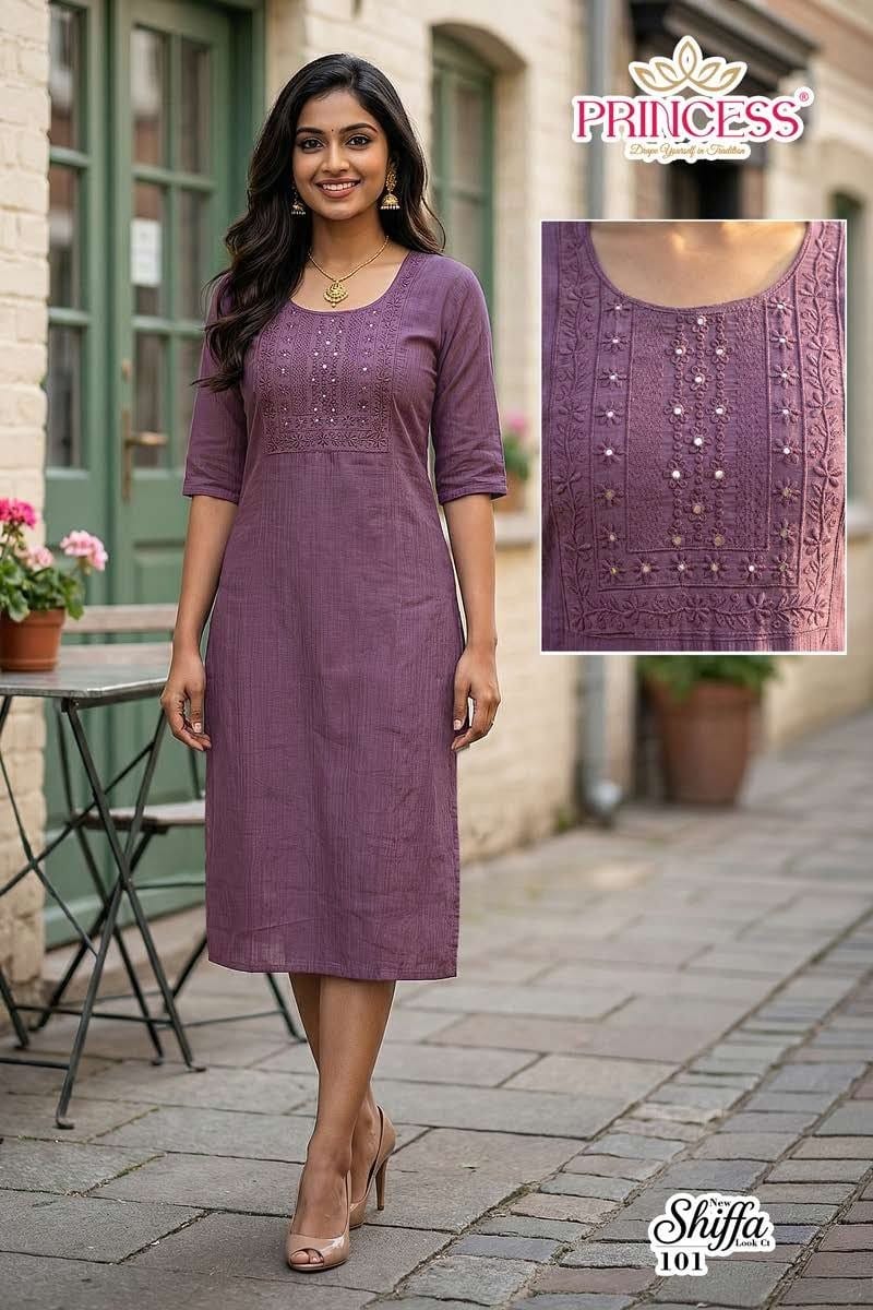 Princess Shiffa Berlin Embroidery Work Kurti Collection