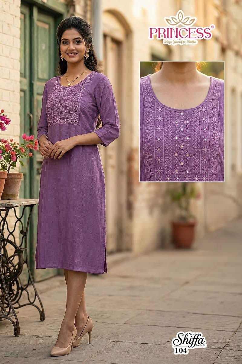 Princess Shiffa Berlin Embroidery Work Kurti Collection