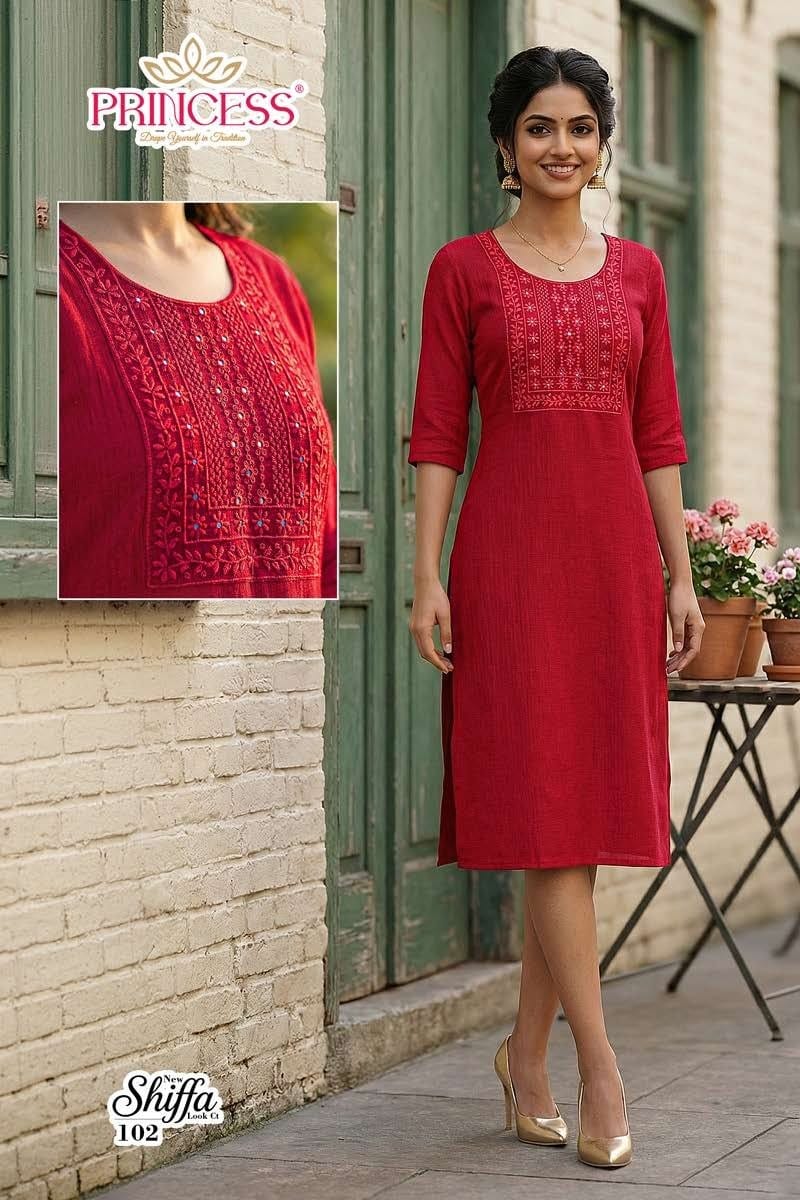 Princess Shiffa Berlin Embroidery Work Kurti Collection