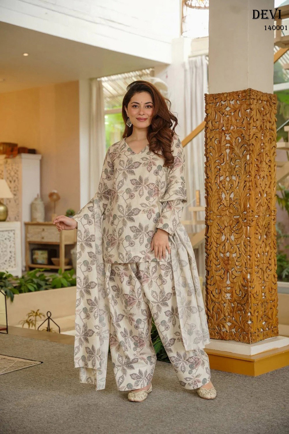 Devi Vol 14 Cotton Silk Digital Printed Patiala Style Dress