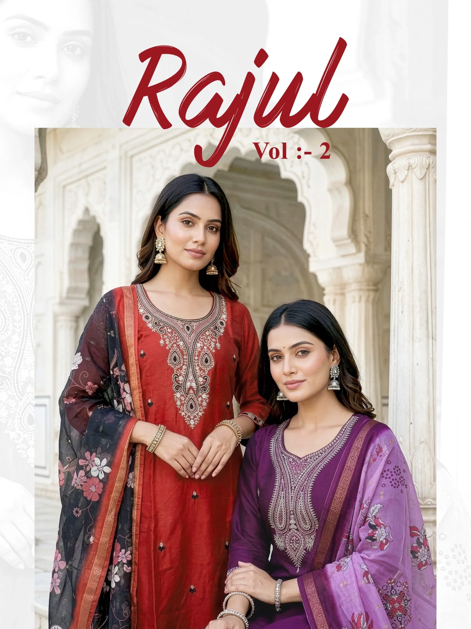 Dnp Rajul Vol 2 Roman Silk Kurti With Bottom And Dupatta