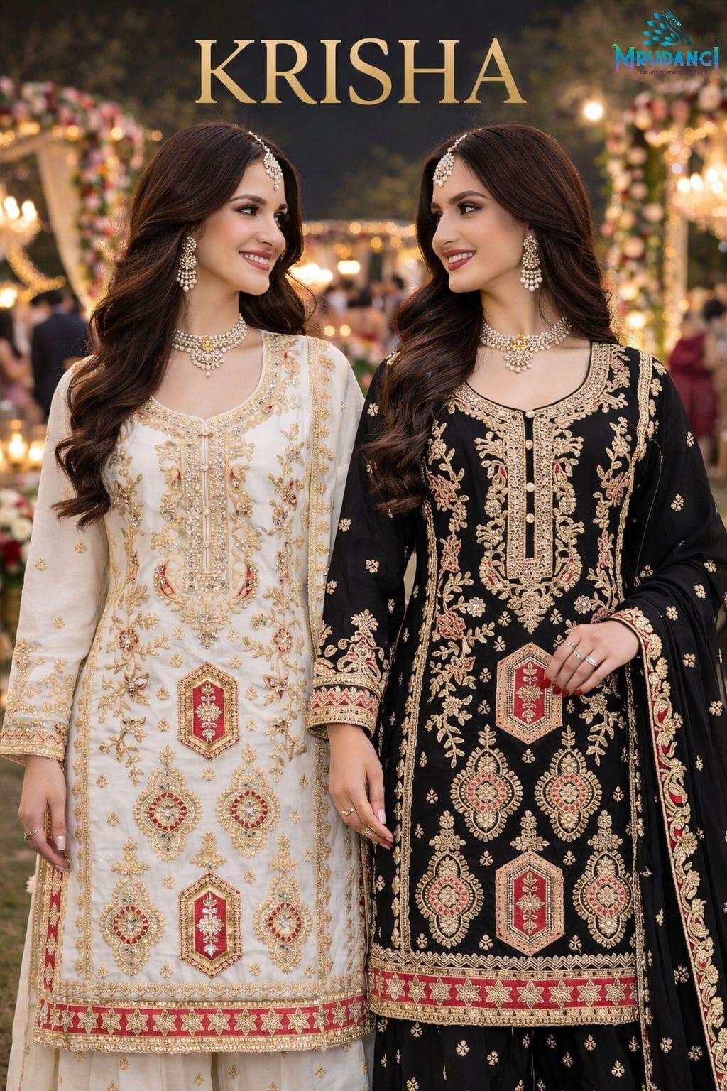 Mrudangi Krisha Real Chinon Embroidered Designer Salwar Kameez