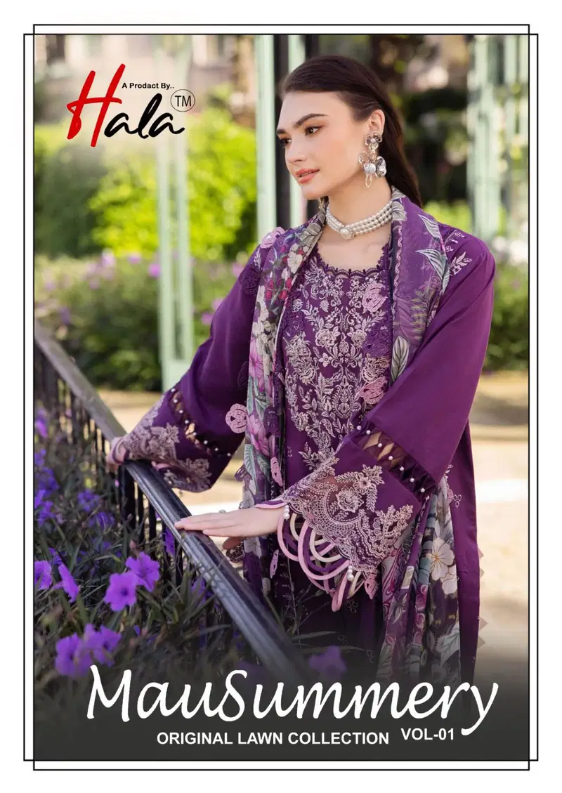 Hala Mausummery Vol 1 Lawn Cotton Karachi Print Salwar Dress Material