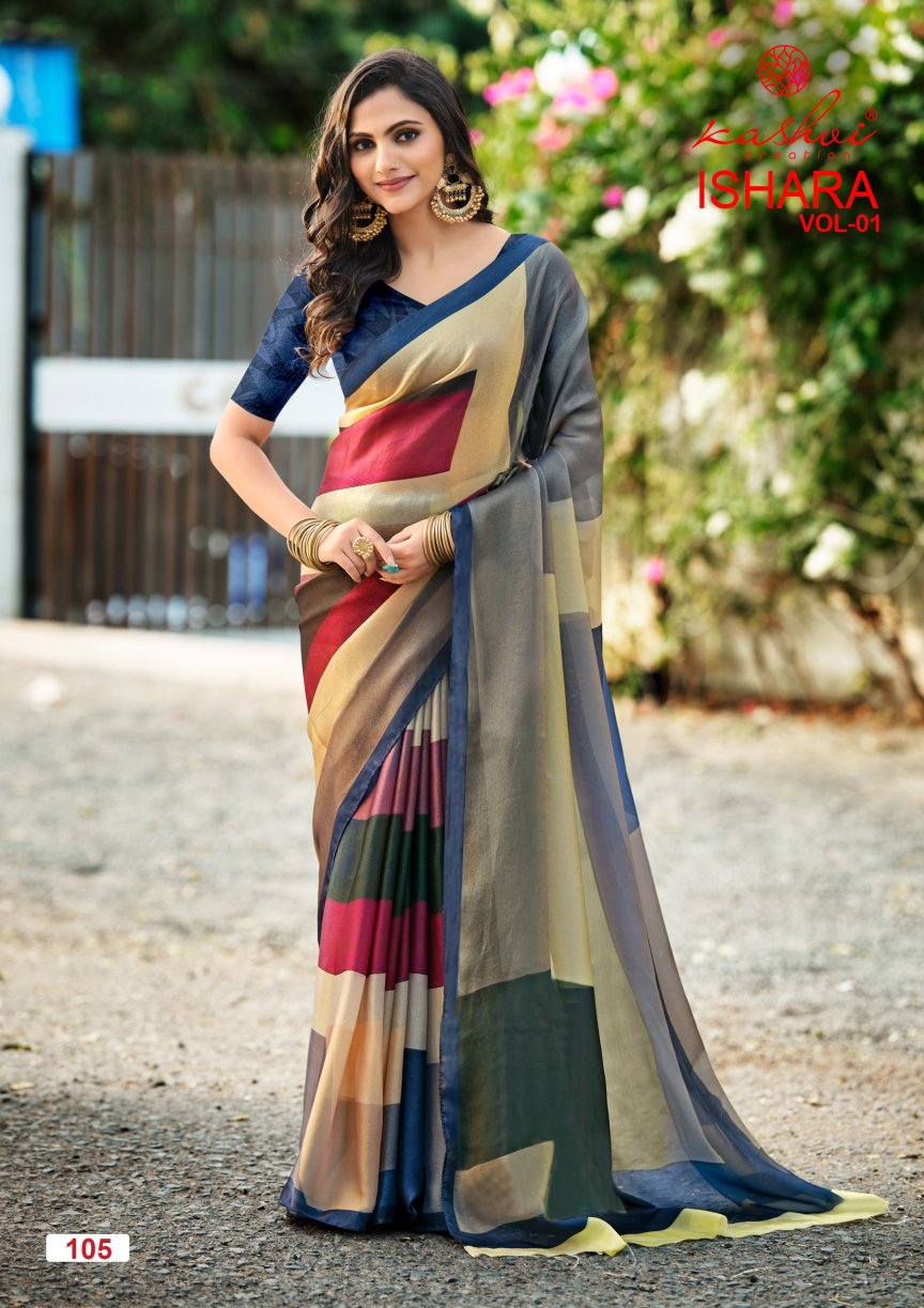 Kashvi Ishara Vol 01 Moss Digital Printed Saree Collection