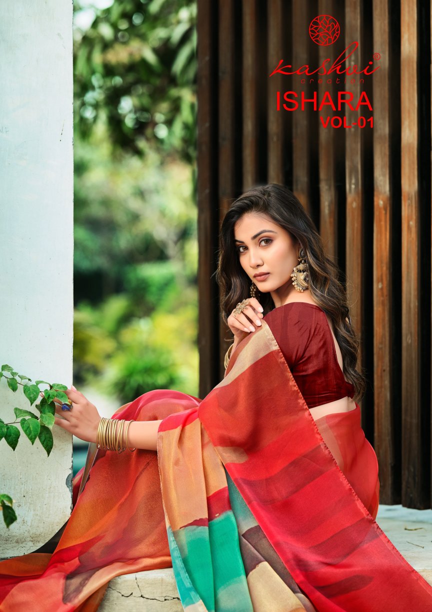 Kashvi Ishara Vol 01 Moss Digital Printed Saree Collection