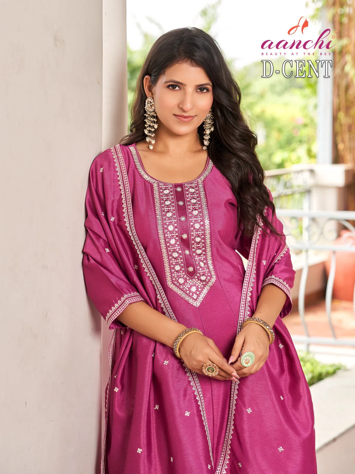 Aanchi Dcent Vichitra Silk With Fancy Embroidered Kurti With Bottom Dupatta
