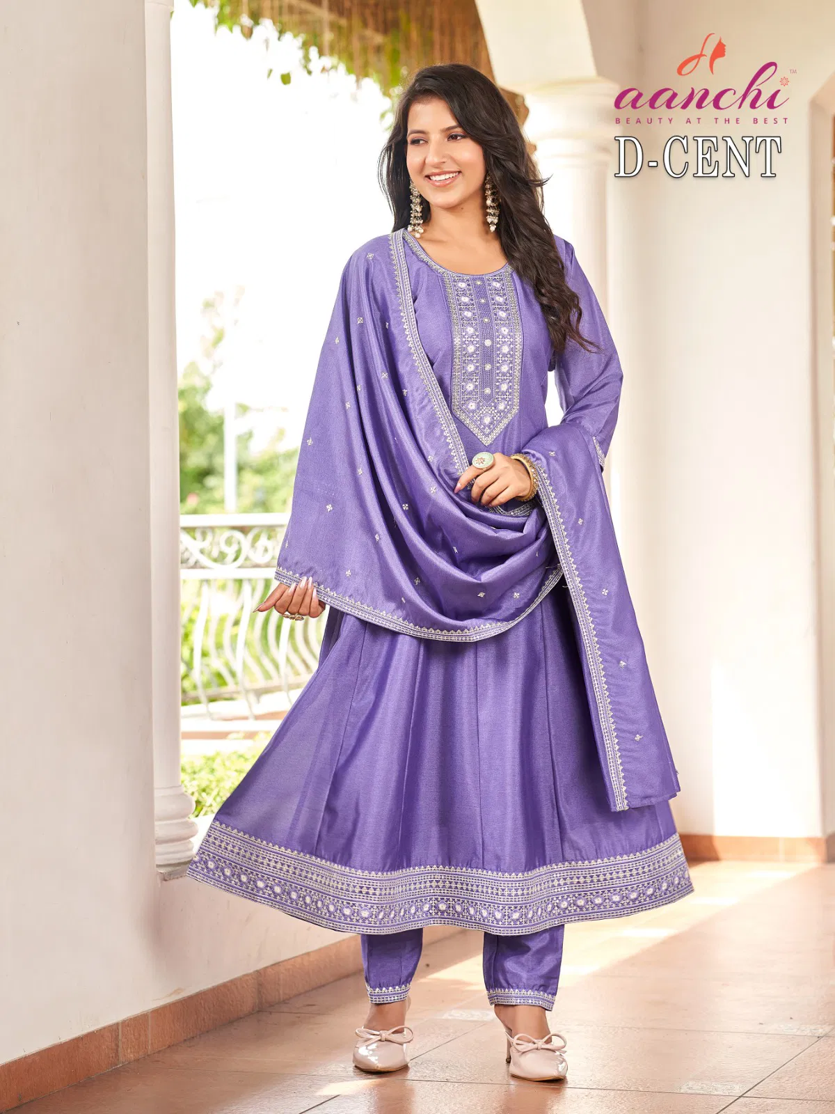 Aanchi Dcent Vichitra Silk With Fancy Embroidered Kurti With Bottom Dupatta