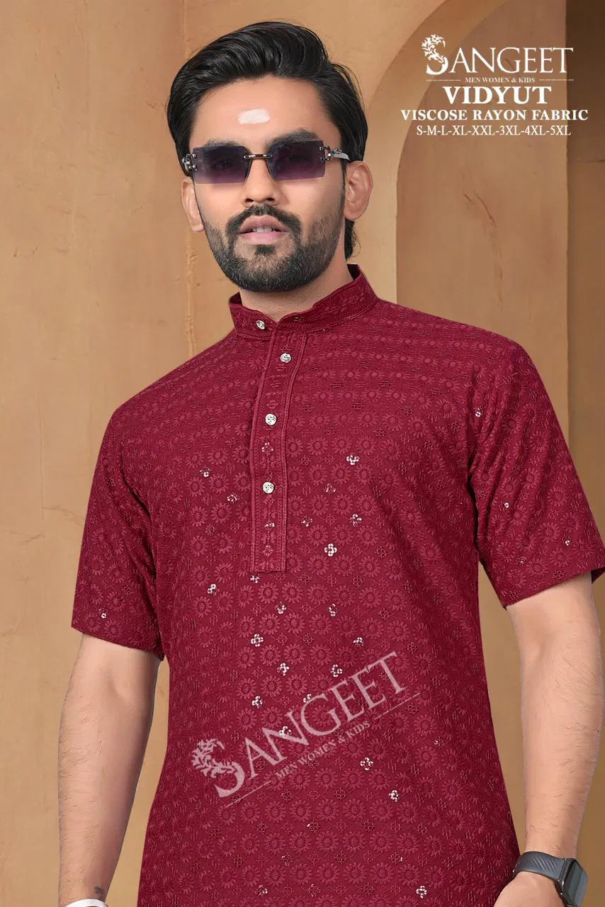 Sangeet Vidyut Viscose Rayon With Sequence Worked Short Kurta Collection