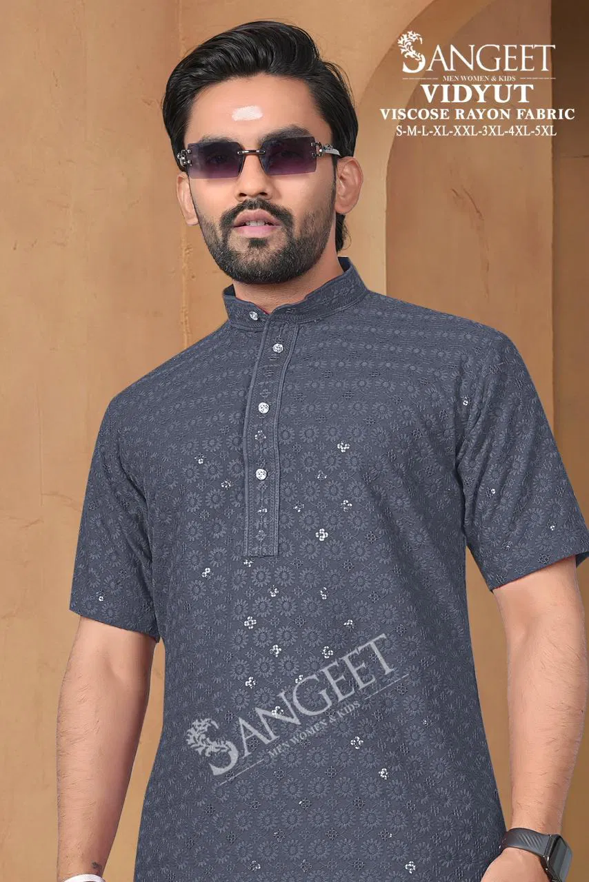 Sangeet Vidyut Viscose Rayon With Sequence Worked Short Kurta Collection