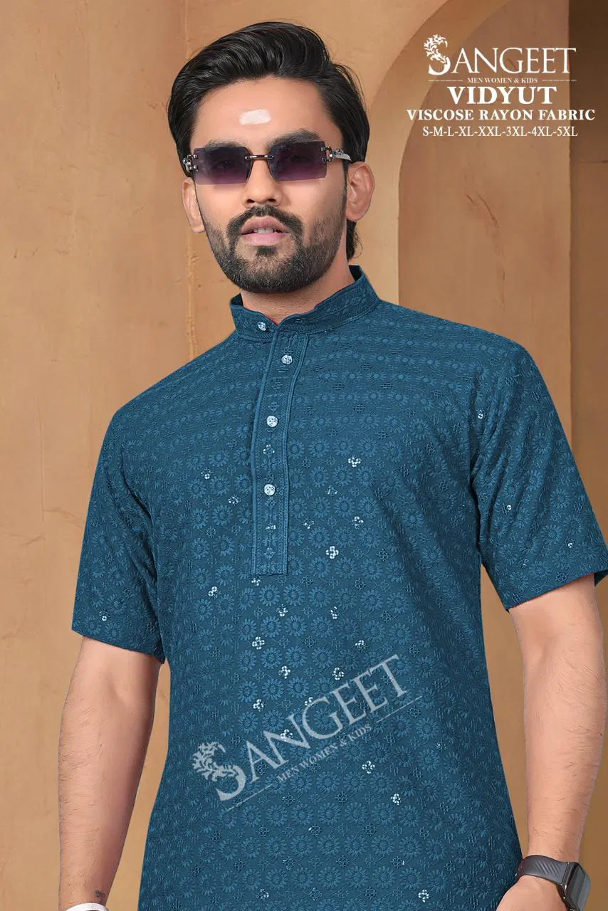 Sangeet Vidyut Viscose Rayon With Sequence Worked Short Kurta Collection