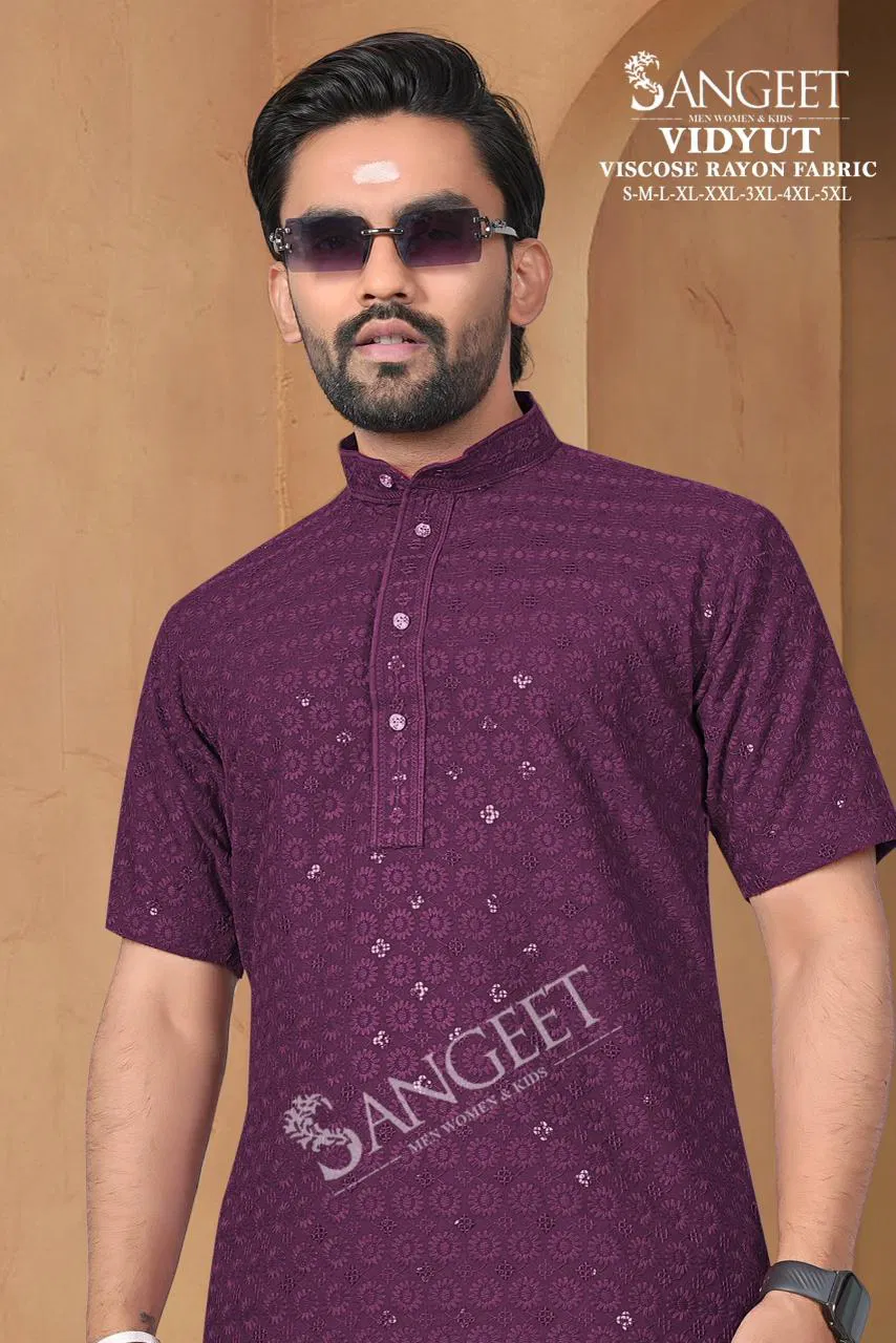 Sangeet Vidyut Viscose Rayon With Sequence Worked Short Kurta Collection