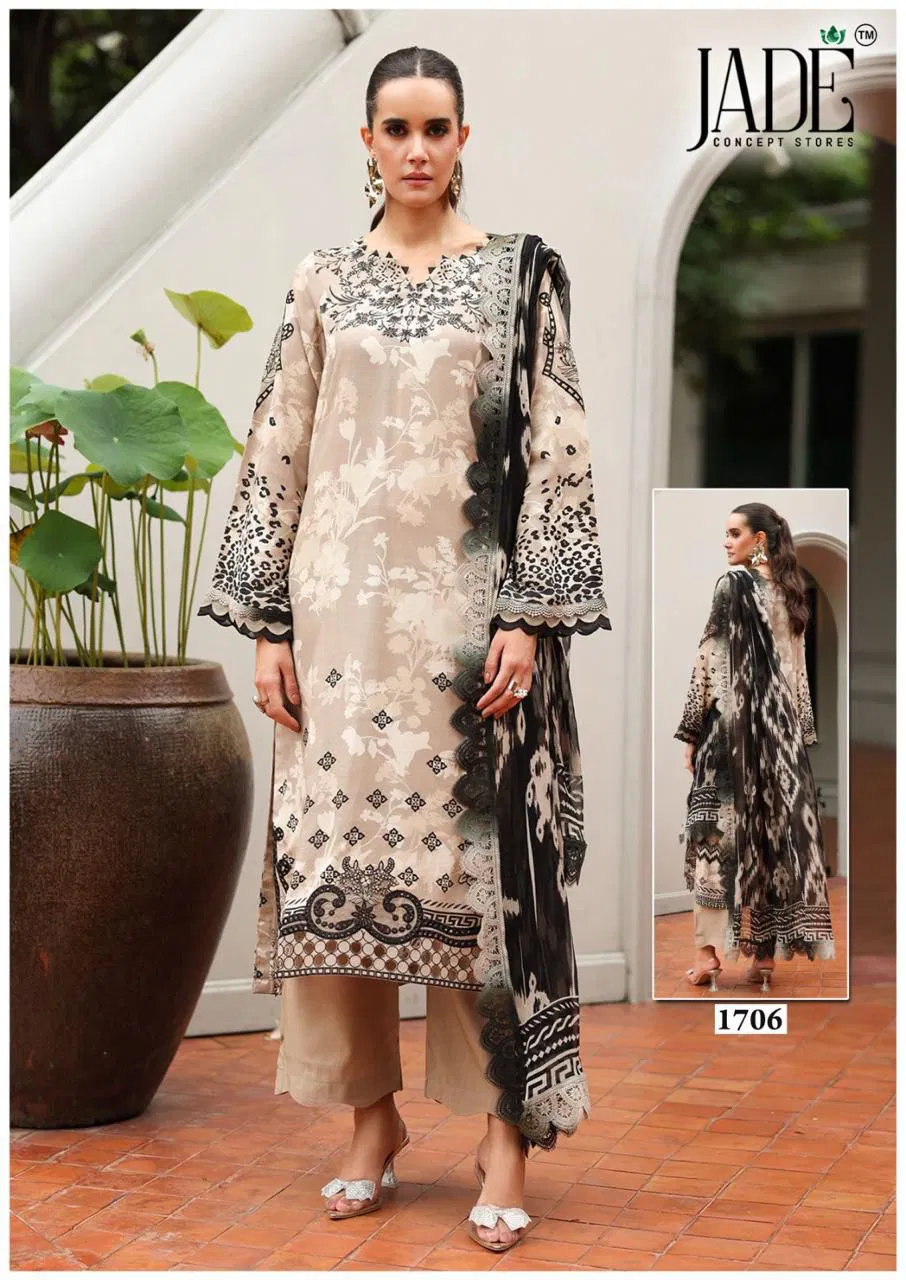 Jade Bin Saeed Vol 17 Readymade Karachi Kurti With Bottom Dupatta