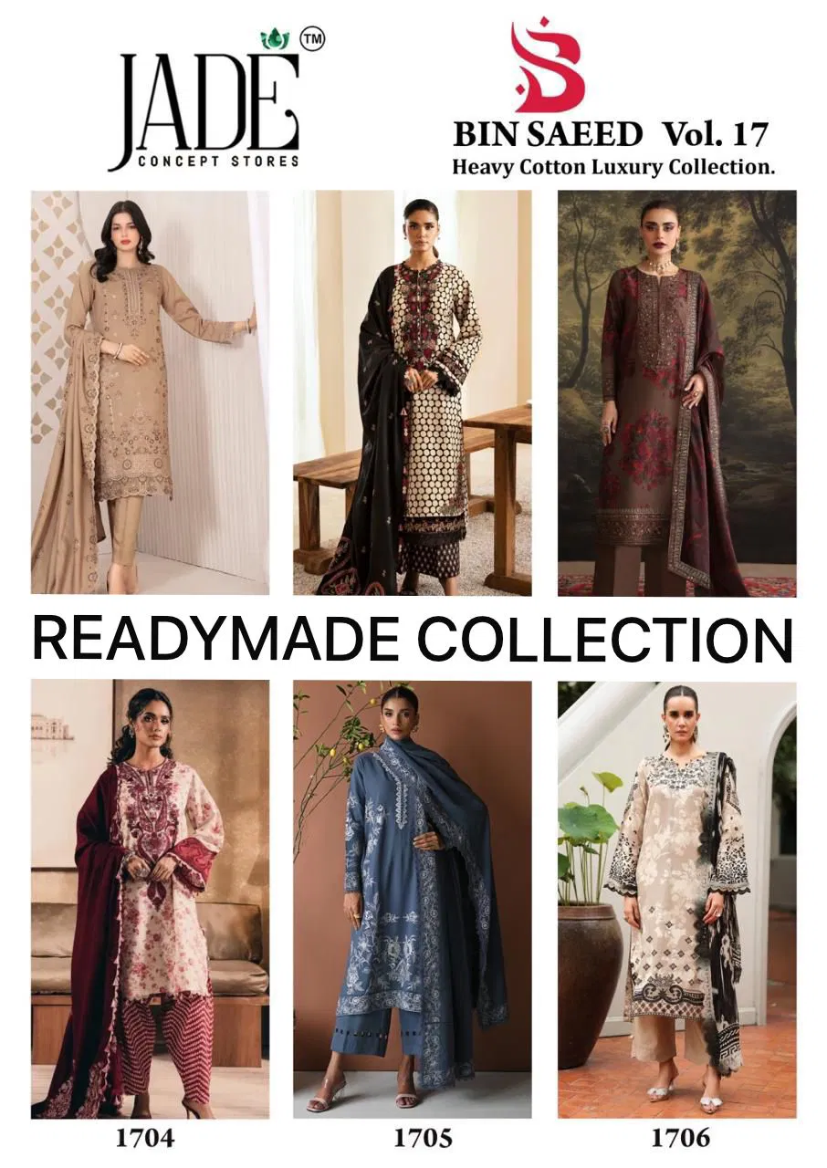 Jade Bin Saeed Vol 17 Readymade Karachi Kurti With Bottom Dupatta