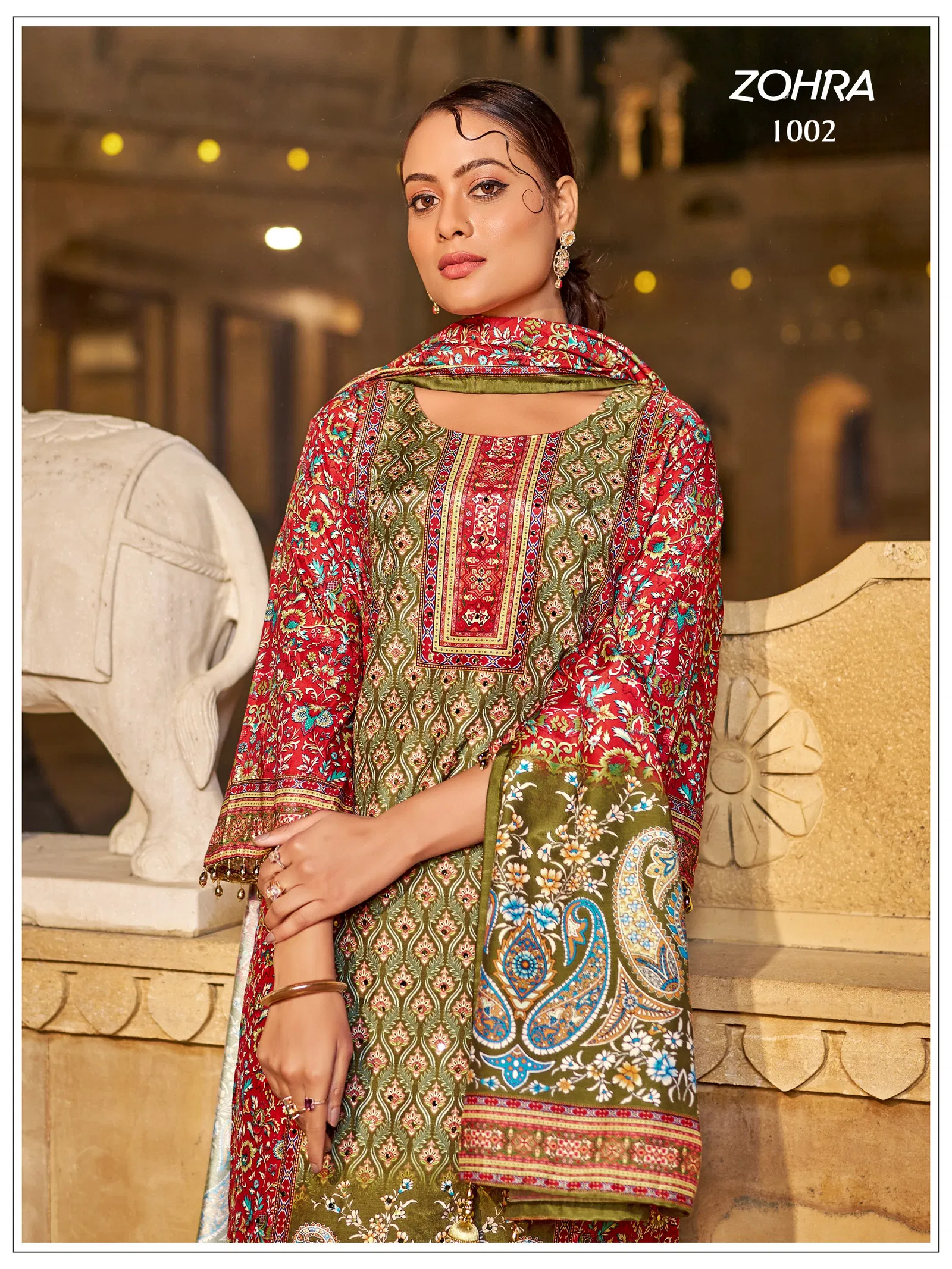 Banwery Zohra Jam Satin With Mirror Worked Kurti With Bottom Dupatta