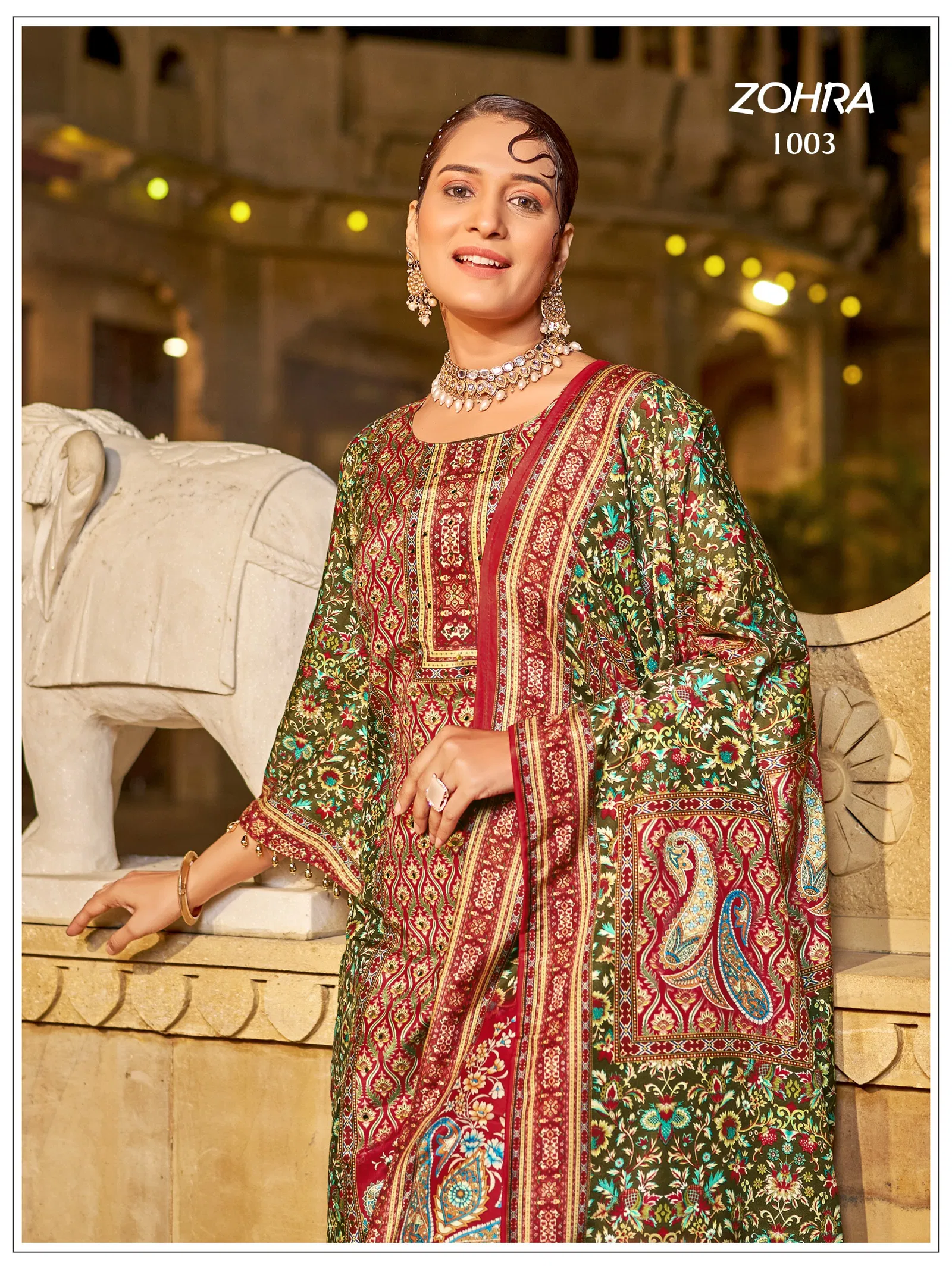 Banwery Zohra Jam Satin With Mirror Worked Kurti With Bottom Dupatta