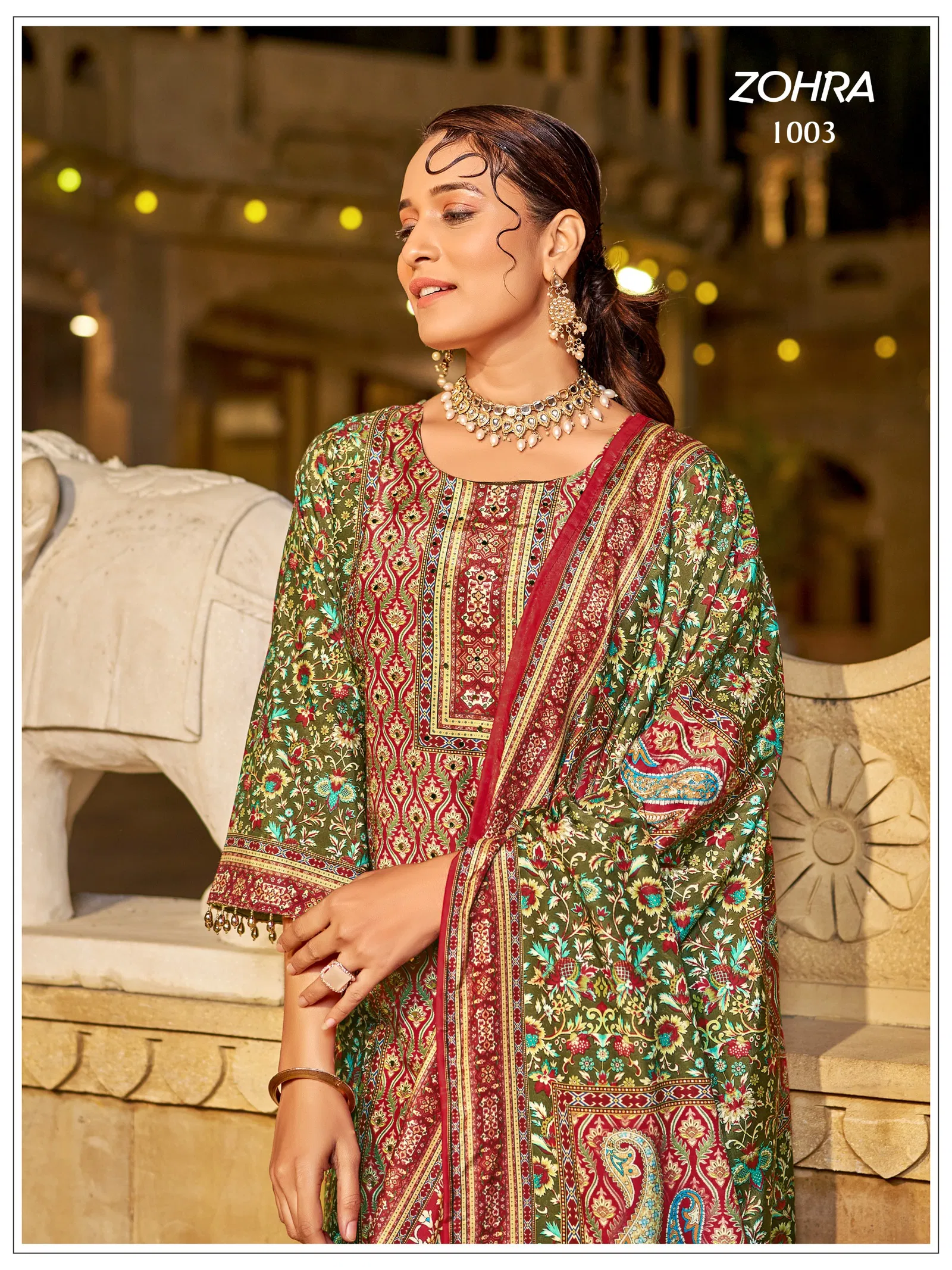 Banwery Zohra Jam Satin With Mirror Worked Kurti With Bottom Dupatta