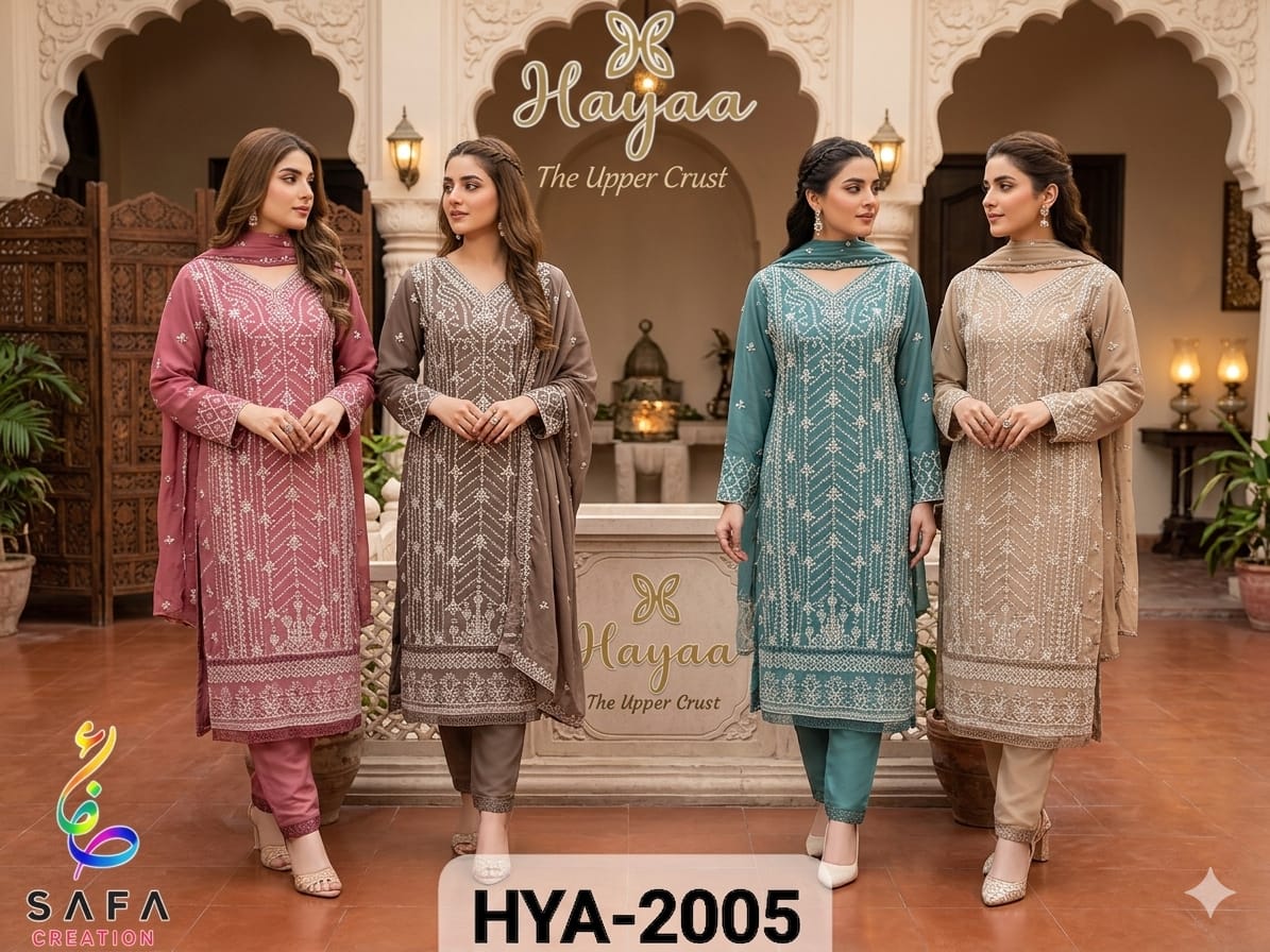 Fm HYA 2005 Readymade Georgette Top Pant With Dupatta