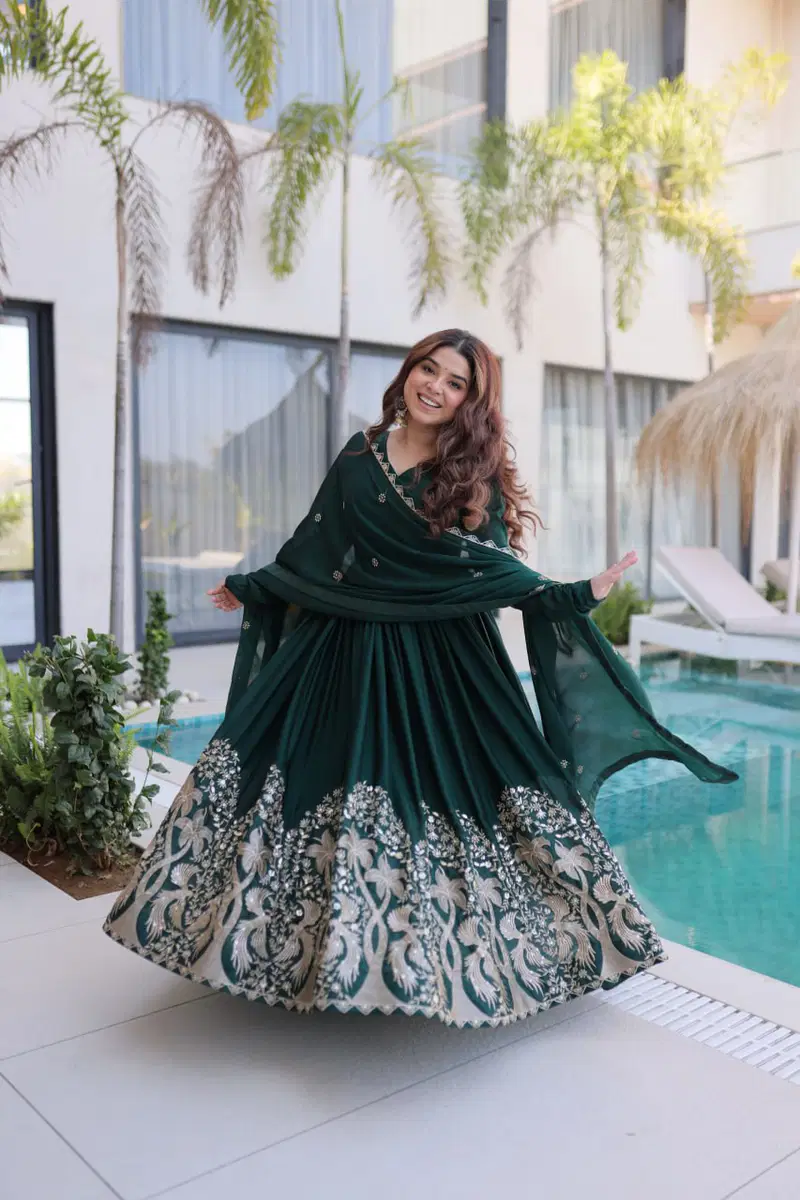 Lw 9316 Rangoli Crush Sequins Embroidered Gown With Dupatta Collection