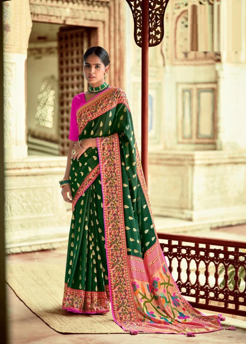 Kashvi Paithani Silk Casual Wear Brasso Saree Collection