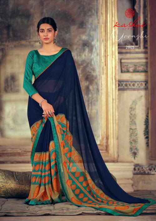 Kashvi Urvashi Georgette Regular Wear Printed Sarees Collection