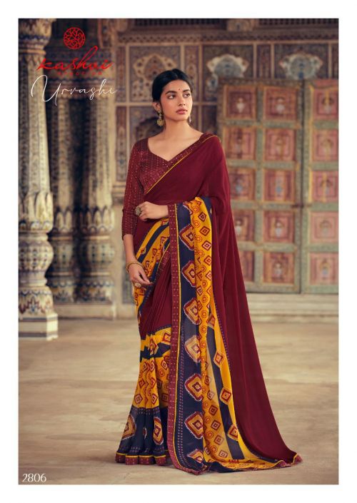 Kashvi Urvashi Georgette Regular Wear Printed Sarees Collection