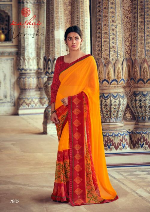 Kashvi Urvashi Georgette Regular Wear Printed Sarees Collection