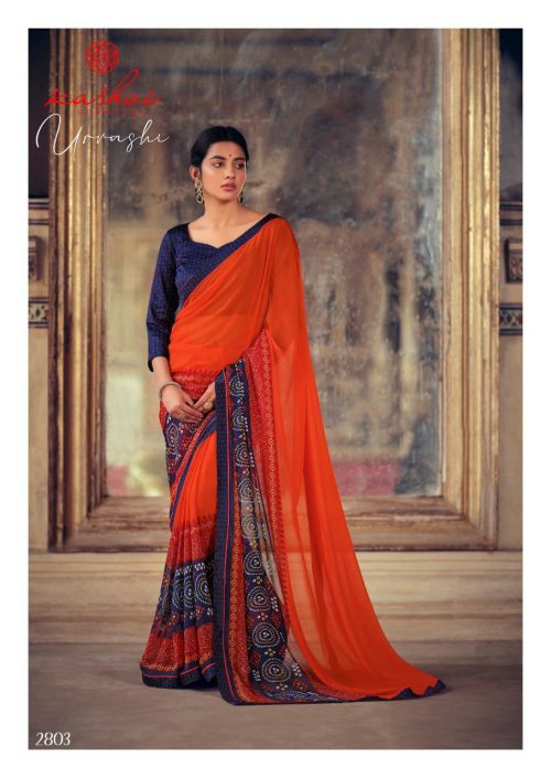 Kashvi Urvashi Georgette Regular Wear Printed Sarees Collection