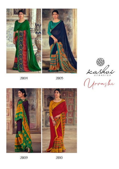 Kashvi Urvashi Georgette Regular Wear Printed Sarees Collection