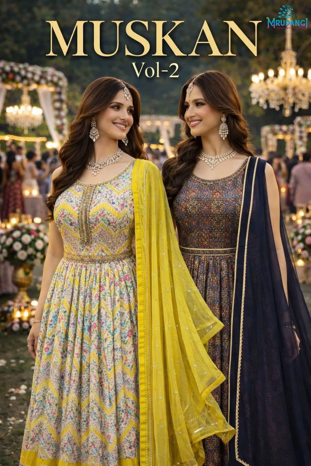 Mrudangi Muskan Vol 2 Soft Dola Silk Printed With Handworked Gown With Dupatta Collection