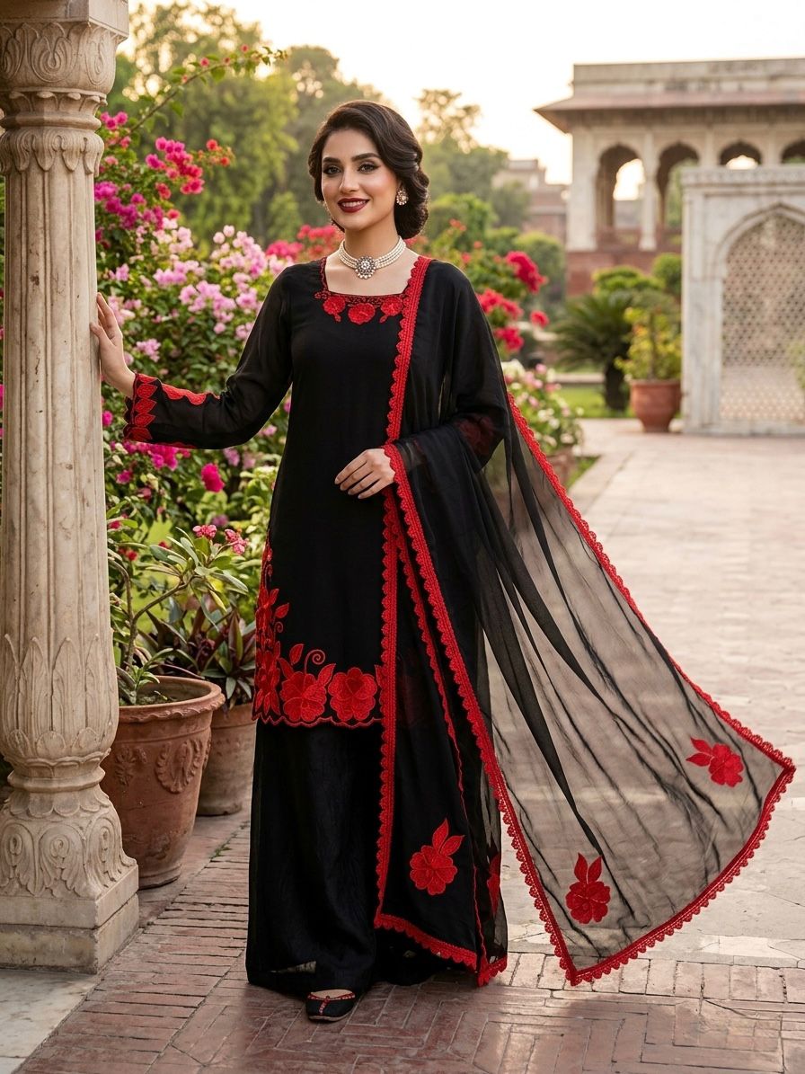 Glory 6000 Fendy Silk Top PLazzo With Dupatta