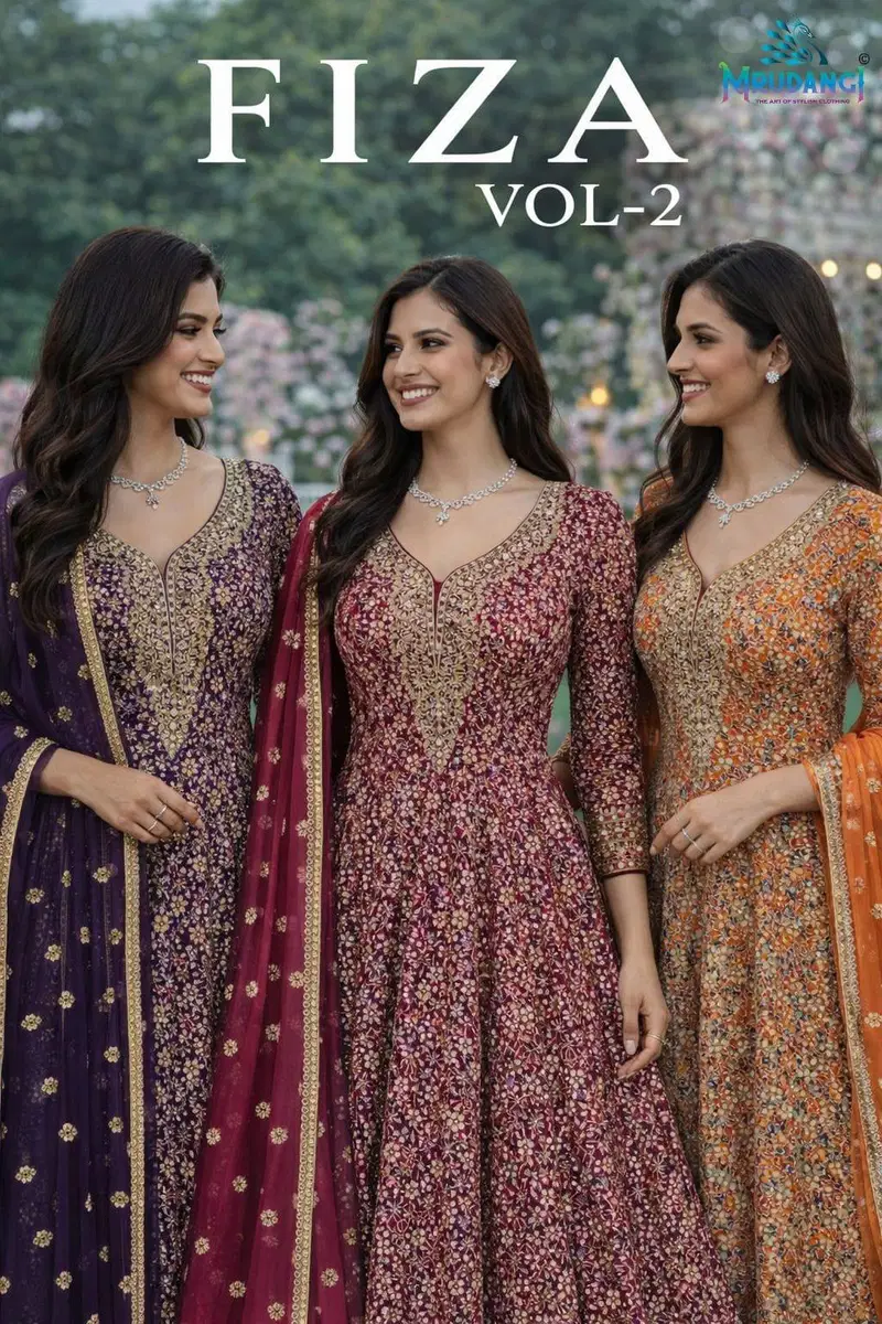 Mrudangi Fiza Vol 2 Premium Georgette Embroiderd Gown With Dupatta