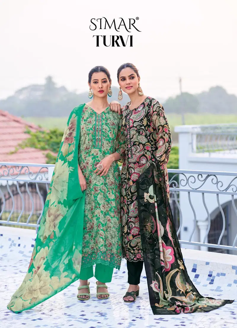 Glossy Simar Turvi Star Burberry Digital Printed Salwar Kameez