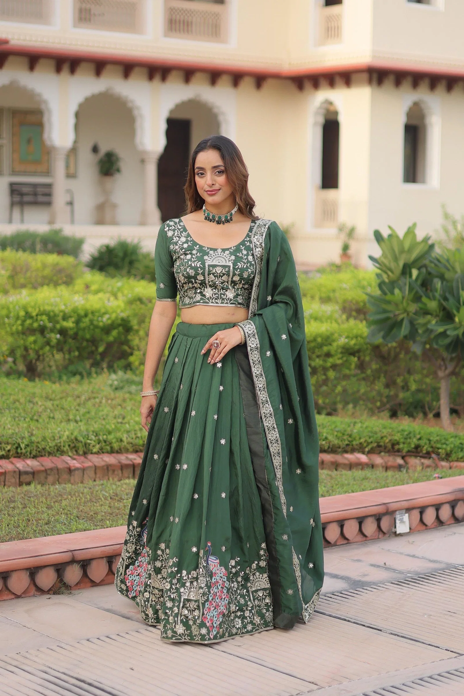 SF LW 7153 Vichitra Silk With Sequins Work Lehengha Choli