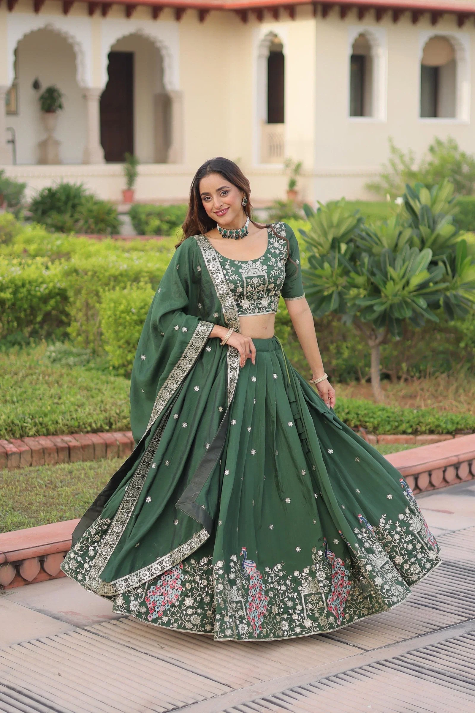 SF LW 7153 Vichitra Silk With Sequins Work Lehengha Choli